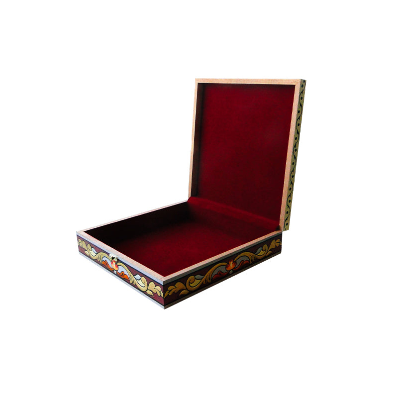 Wooden Ajami box- Square Ajami Box- Floral Design- HM1528