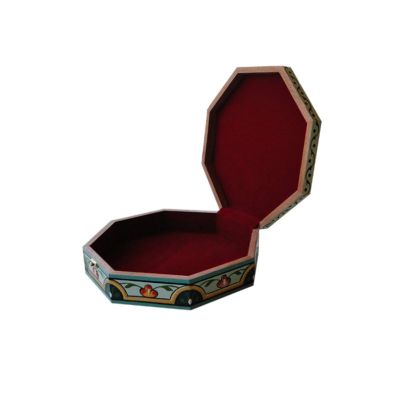Wooden Ajami box- Octagon Ajami Box- Arabic thread pattern- HM1524