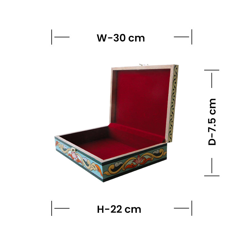 Wooden Ajami box- Rectangular Ajami Box- Floral Design- HM1532